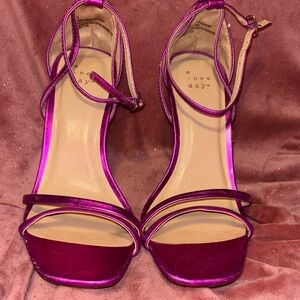A New Day Women's Fuchsia Strappy Heels